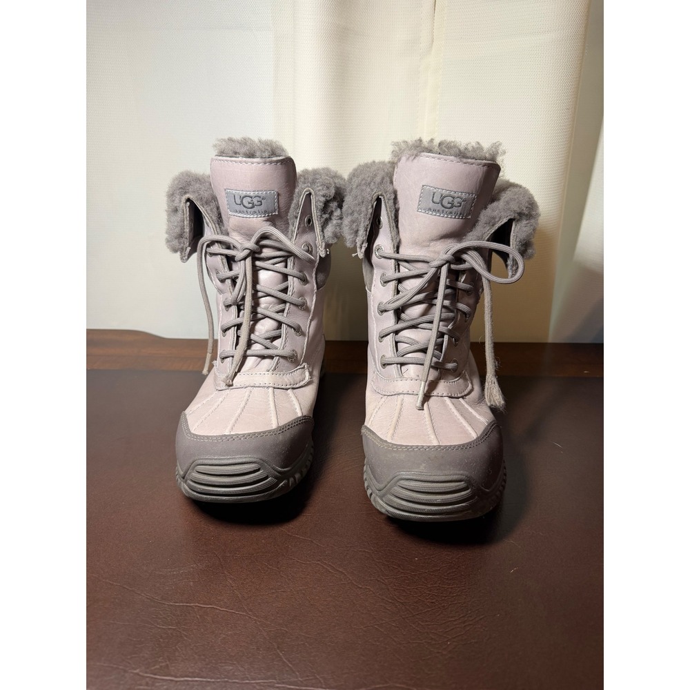 UGG Adirondack II Waterproof Winter Boots Lavender Grey Leather Suede Size 8